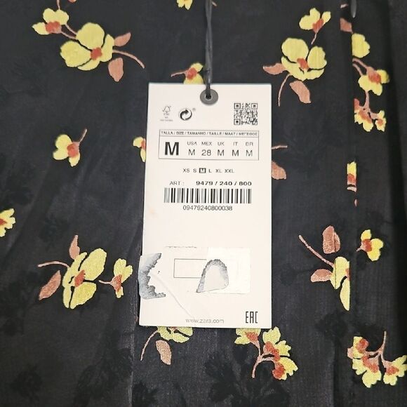 Zara Black and Yellow Flutter Sleeve Sundress - Picture 5 of 16